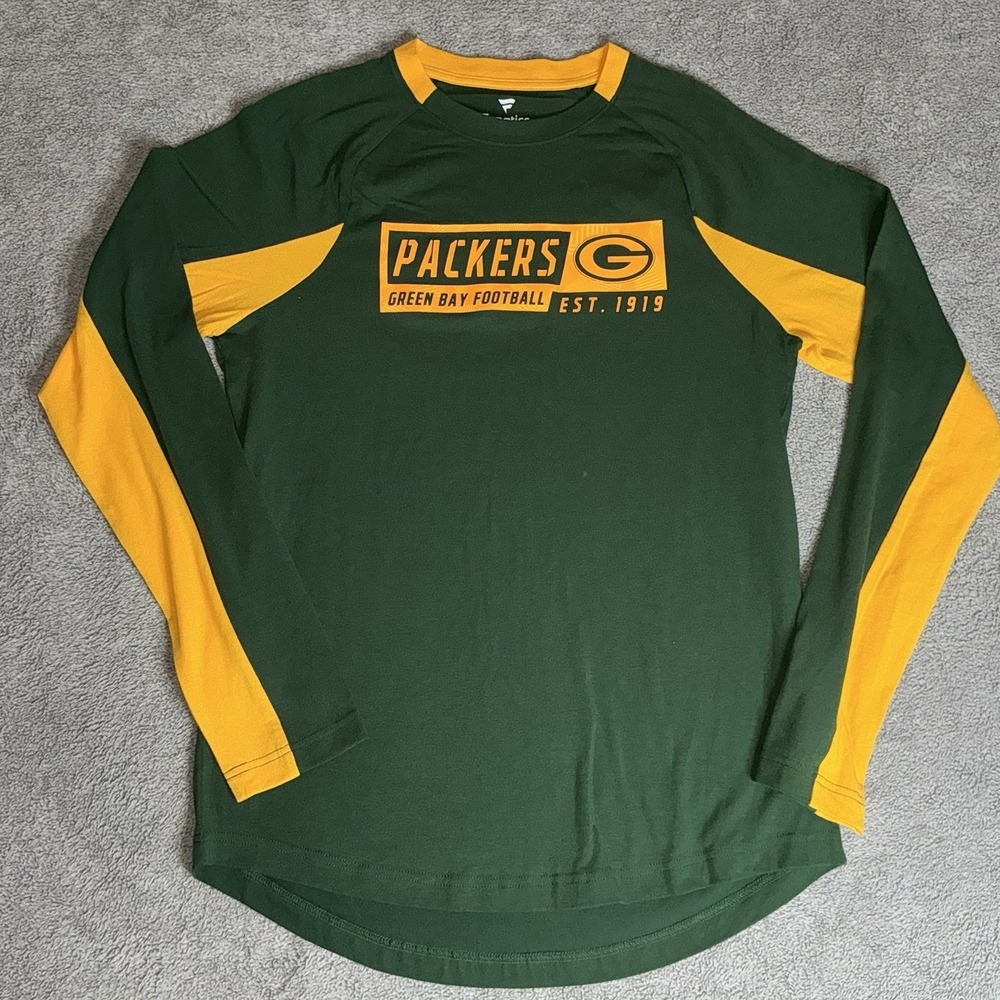 Green Bay Packers Mens Long Sleeve Shirt Green‎ & Gold Men's M